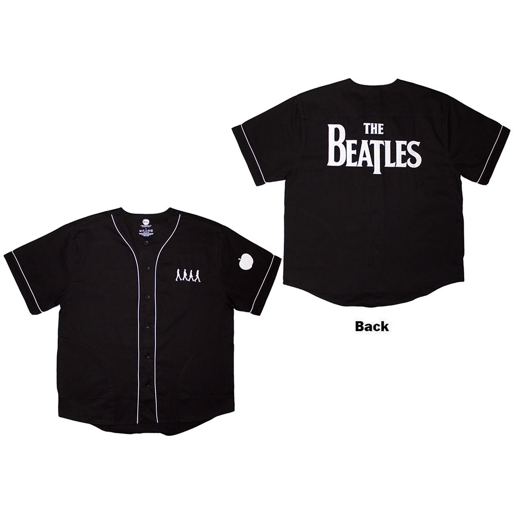 The Beatles - Apple Logo / Walking Heren Tshirt - Zwart